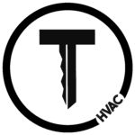 A black t is in the middle of a circle.